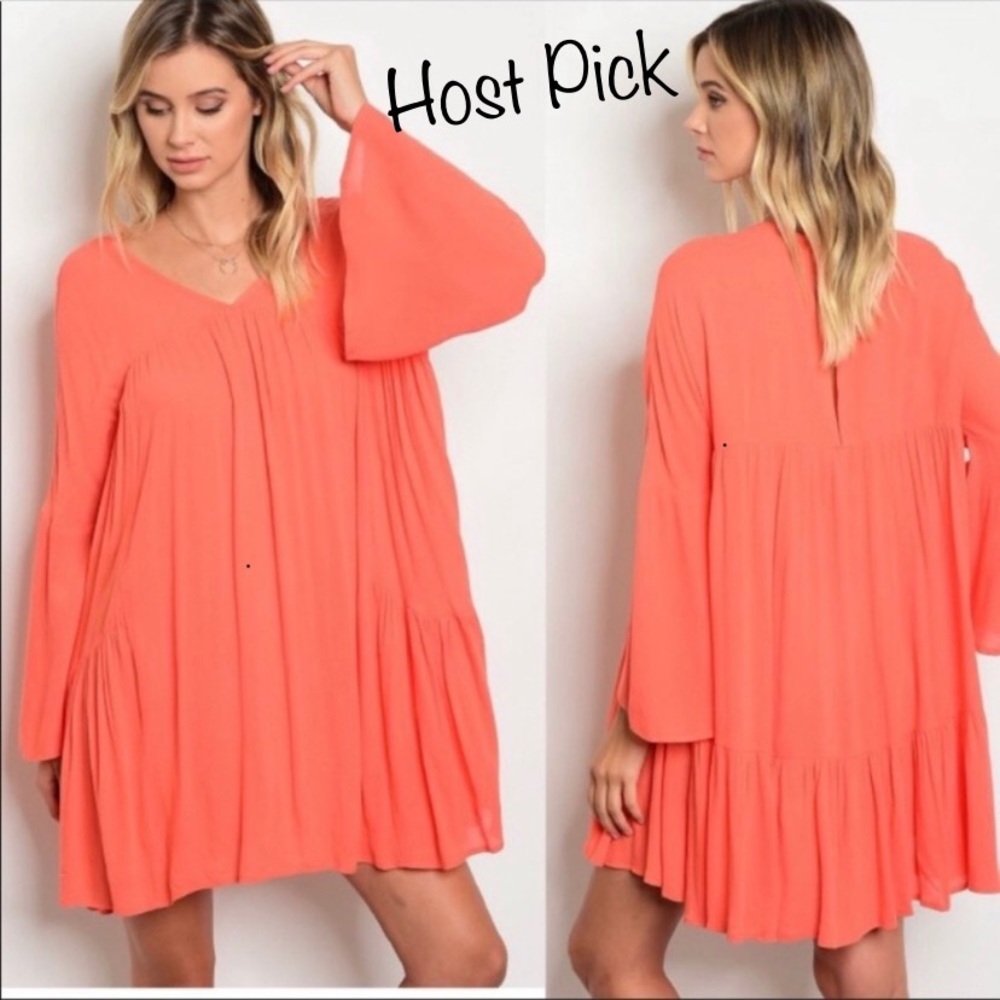 ✨HOST PICK✨ |Best in Dresses and Skirts| Gorgeous Boho Coral Tunic Dress M & L